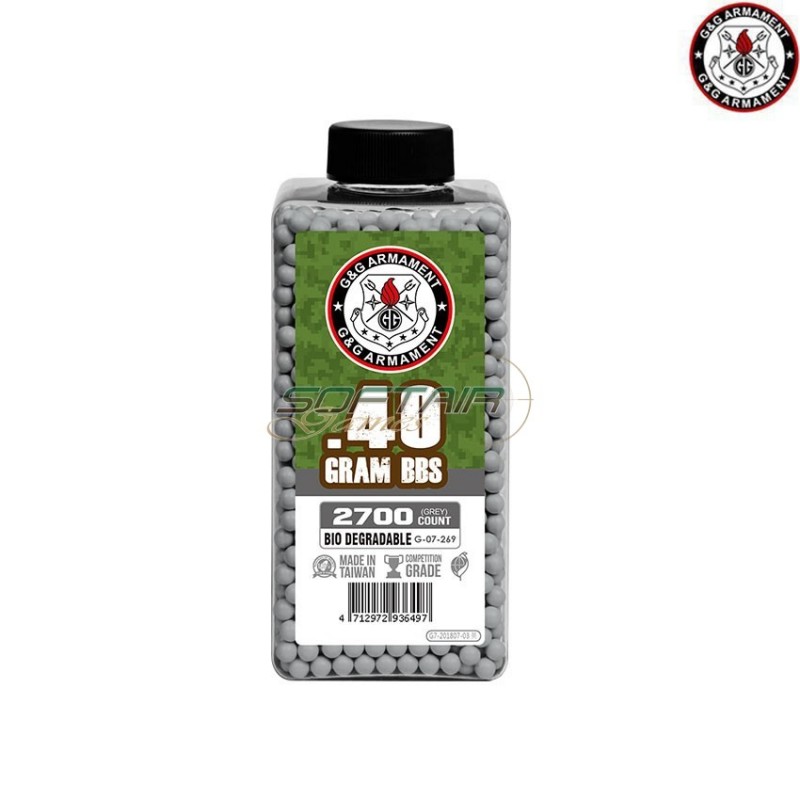 Bottiglia pallini bio 0.40gr 2700bb grey g&g (gg-07269)