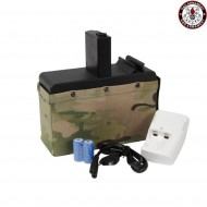 Set caricatore & batteria cm16 lmg elettrico 2500bb round drum multicam® g&g (gg-08173-1)