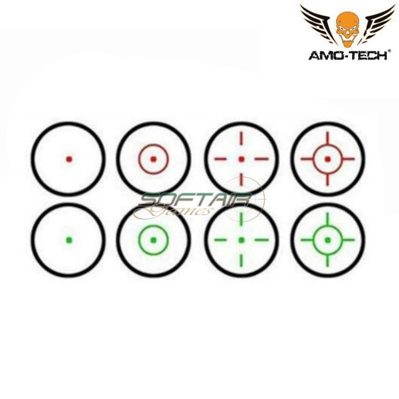 New generation open reflex dot 22mm mount black amo-tech® (amt-hd101-22mm-bk)