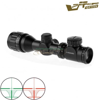 Scope illuminated reticle 2-6x32aoeg black sniper optics® (so-2-6x32aoeg)