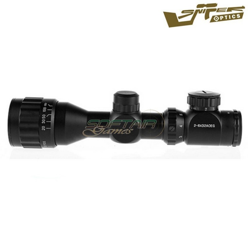 Ottica reticolo illuminato 2-6x32aoeg black sniper optics® (so-2-6x32aoeg)