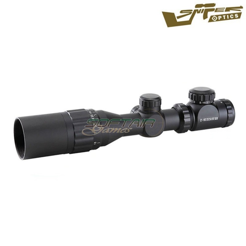 Scope illuminated reticle 2-6x32aoeg black sniper optics® (so-2-6x32aoeg)