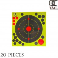 Set 20 pezzi bersagli 8" shooting adesivi reactive d.c. tactical (dctac-rt-8)