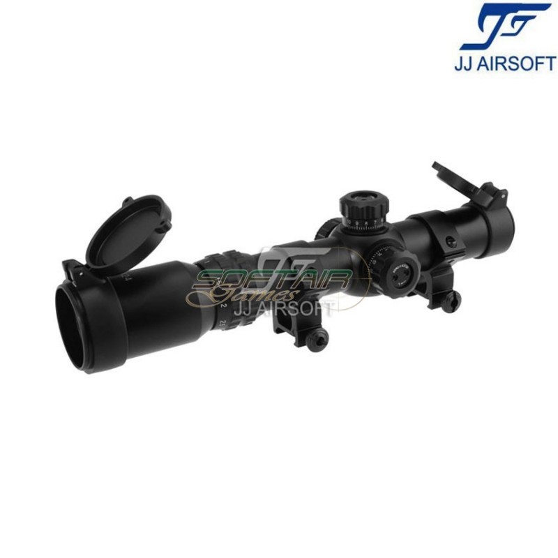 Ottica 1-4x26e rosso/verde reticolo black jj airsoft (ja-5301-bk)