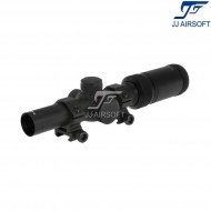 Scope 1-4x20e red/green reticle black jj airsoft (ja-5361-bk)