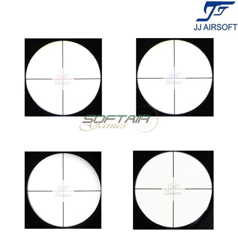 Scope 1-4x28e red/green/blue reticle black jj airsoft (ja-5363-bk)