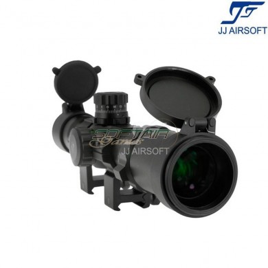 Ottica 1-4x28e rosso/verde/blue reticolo black jj airsoft (ja-5363-bk)