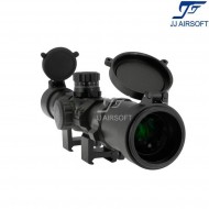 Scope 1-4x28e red/green/blue reticle black jj airsoft (ja-5363-bk)