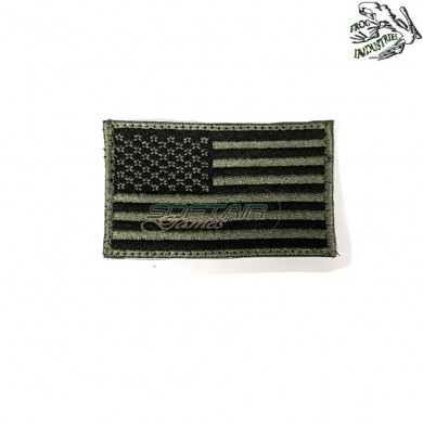 Embroidered patch usa flag olive frog industries® (fi-emb-11-002-od)