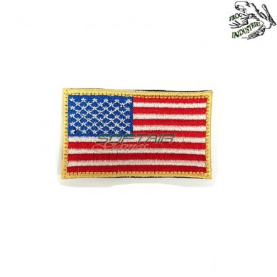 Embroidered patch usa flag color frog industries® (fi-emb-11-002)