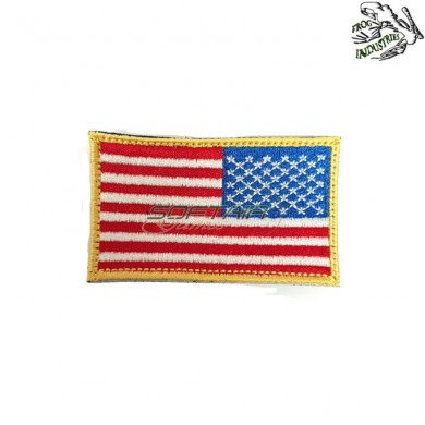 Embroidered patch usa flag color reverse frog industries® (fi-emb-11-002-rev)