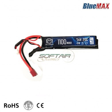 Batteria lipo connettore deans 7.4v X 1100mah 20c cqb type bluemax-power® (bmp-7.4x1100-ds-cqb)