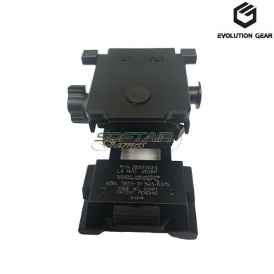 Helmet mount  l4g24 with skeleton shroud set black evolution gear® (evg-202-bk)