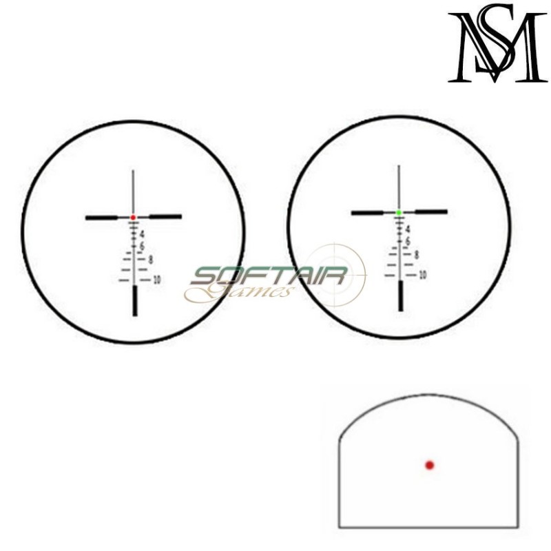 Scope elcan specter dr 1x/4x w/docter red dot black milsim series (ms-1-0160pro-bk)