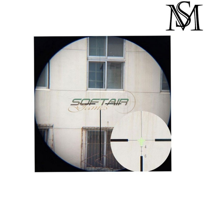 Scope acog 4x32 w/green fiber black milsim series (ms-1-0166grn-bk)