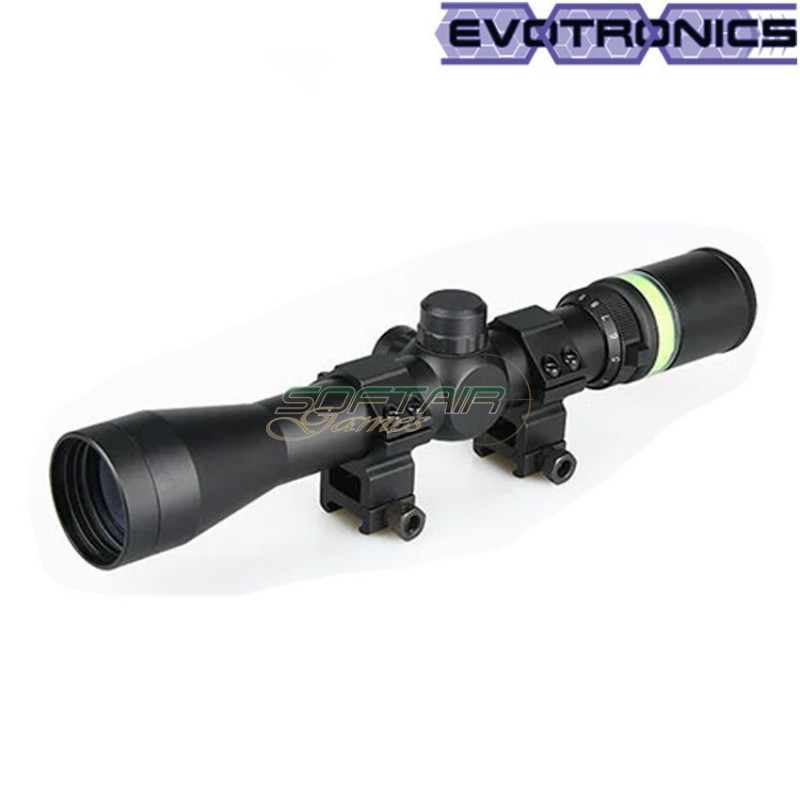 Ottica 3-9x40 green fiber black evotronics (evo-1-0266-bk)