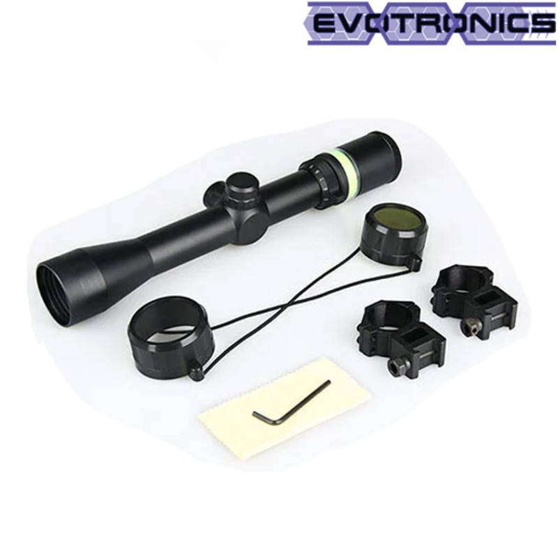 Ottica 3-9x40 green fiber black evotronics (evo-1-0266-bk)