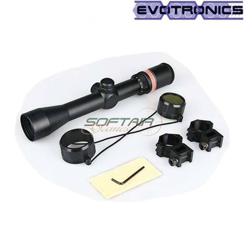 Ottica 3-9x40 red fiber black evotronics (evo-1-0267-bk)