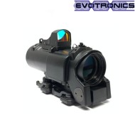Scope elcan specter dr 4x w/docter red dot black evotronics (evo-1-0160-bk)