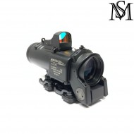 Scope elcan specter dr 1x/4x w/docter red dot black milsim series (ms-1-0160pro-bk)