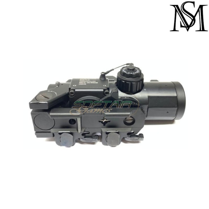 Ottica elcan specter dr 1x/4x c/docter red dot black milsim series (ms-1-0160pro-bk)
