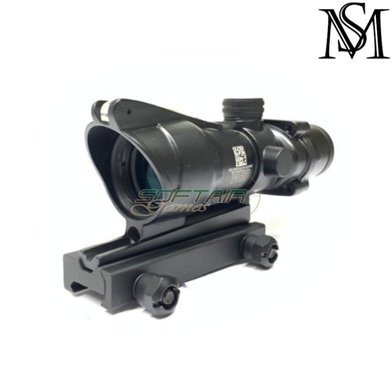 Scope acog 4x32 w/green fiber black milsim series (ms-1-0166grn-bk)