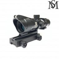 Scope acog 4x32 w/green fiber black milsim series (ms-1-0166grn-bk)