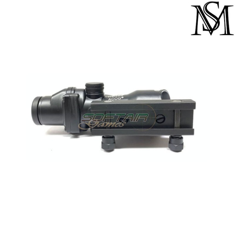 Ottica acog 4x32 c/green fiber black milsim series (ms-1-0166grn-bk)