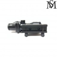 Ottica acog 4x32 c/green fiber black milsim series (ms-1-0166grn-bk)