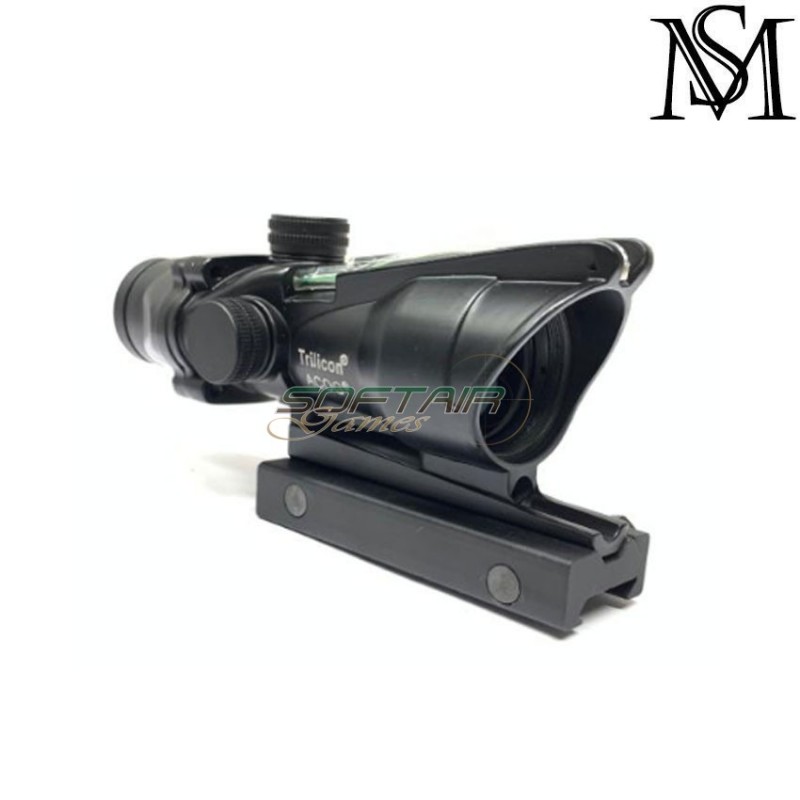 Scope acog 4x32 w/green fiber black milsim series (ms-1-0166grn-bk)