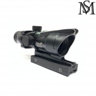 Scope acog 4x32 w/green fiber black milsim series (ms-1-0166grn-bk)