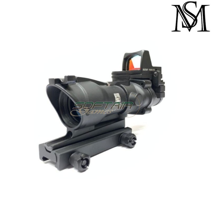 Ottica acog 4x32 c/red fiber & rmr red dot black milsim series (ms-1-0183-bk)