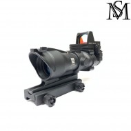 Ottica acog 4x32 c/red fiber & rmr red dot black milsim series (ms-1-0183-bk)