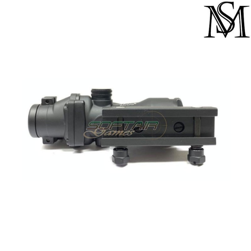 Ottica acog 4x32 c/red fiber & rmr red dot black milsim series (ms-1-0183-bk)