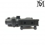 Scope acog 4x32 w/red fiber & rmr red dot black milsim series (ms-1-0183-bk)