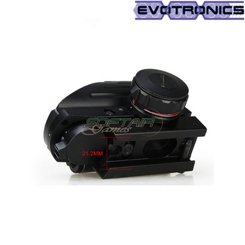 Red/green dot tango black w/red laser & rail evotronics (evo-2-0092-bk)