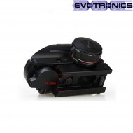 Red/green dot tango black w/red laser & rail evotronics (evo-2-0092-bk)