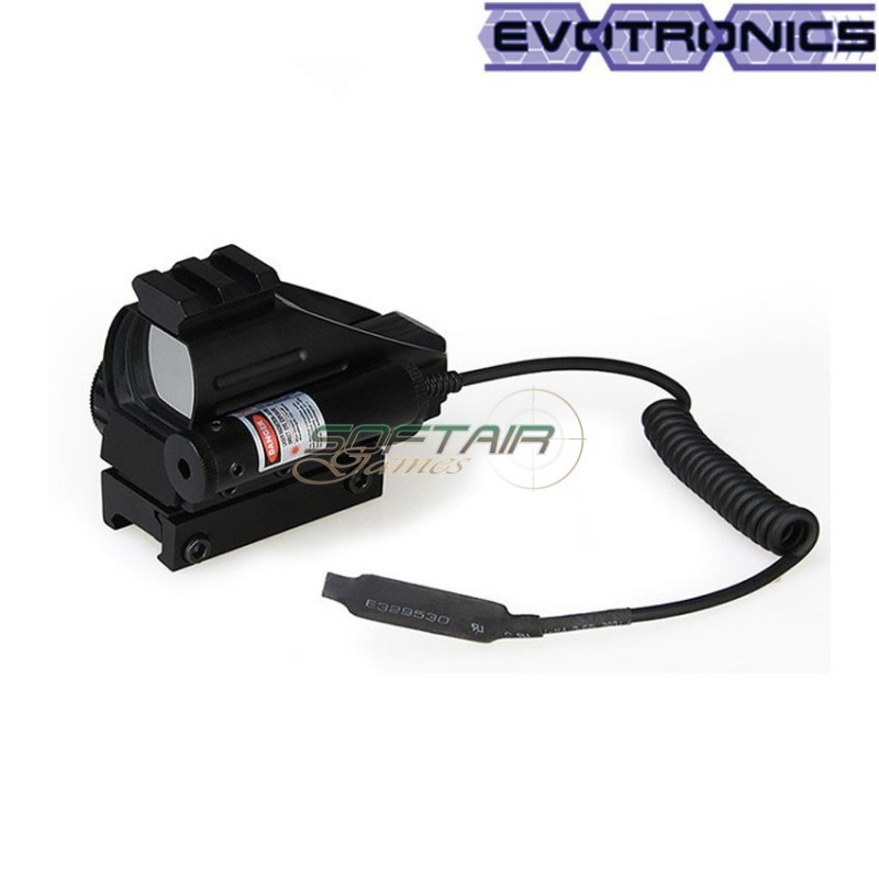 Red/green dot tango black c/red laser & rail evotronics (evo-2-0092-bk)