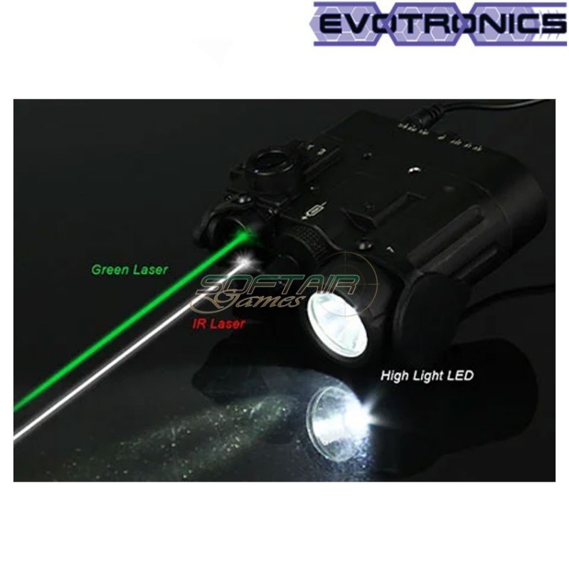 Dbal-d2 laser green w/ir point black evotronics (evo-15-0074-bk)