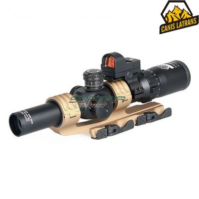 Scope black 2.5-10X26 with red dot type 2 & mount tan canis latrans (cl-1-0345-bk-tan)