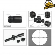 Scope black 2.5-10X26 with red dot type 2 & mount tan canis latrans (cl-1-0345-bk-tan)
