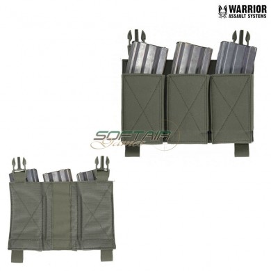 Removable triple elastic mag pouch ranger green warrior assault systems (w-eo-dfp-temp-rg)
