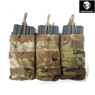 Triple 5.56 fast pouch multicam® badass tactical gear (btg-104-ot3-0-mc)