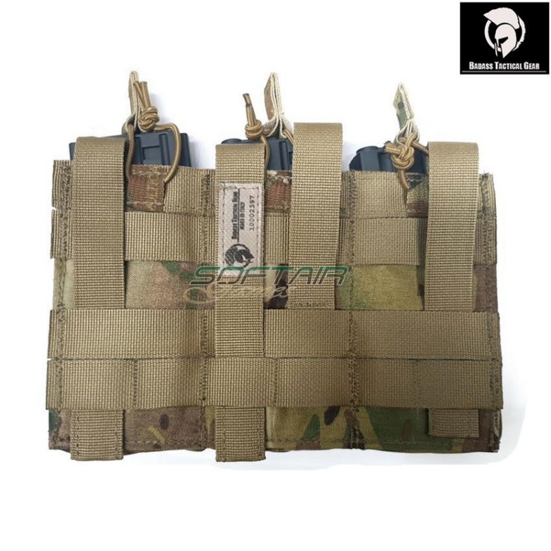 Triple 5.56 fast pouch multicam® badass tactical gear (btg-104-ot3-0-mc)