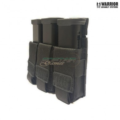 Triple 9mm pistol magazines pouch black warrior assault systems (w-eo-tpda-9-blk)