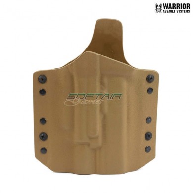 Ares kydex holster coyote tan for glock 17/19 w/x300 x400 warrior assault systems (w-eo-ahg17-sfx-ct)