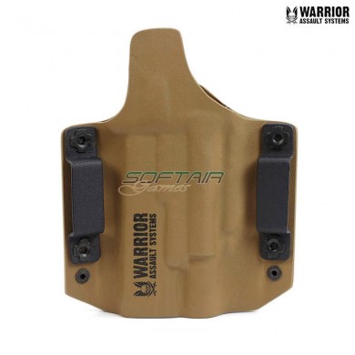 Ares kydex holster coyote tan for glock 17/19 w/x300 x400 warrior assault systems (w-eo-ahg17-sfx-ct)