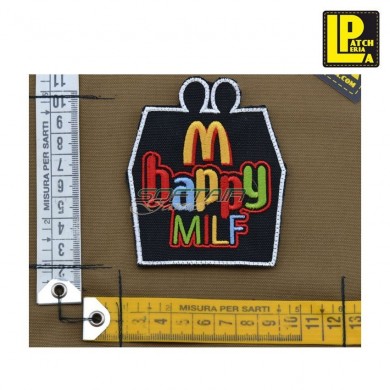 Military morale patch embroidered happy milf patcheria (lp-prc035)