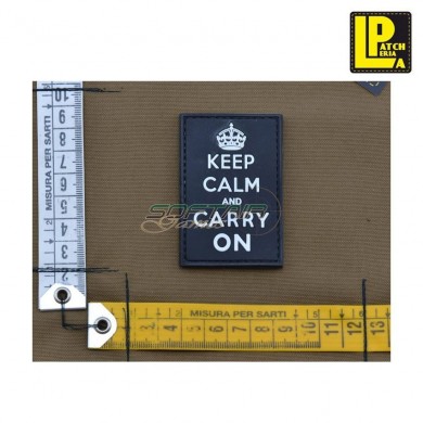 Military morale patch pvc keep calm and carry on black patcheria (lp-ppvc075)