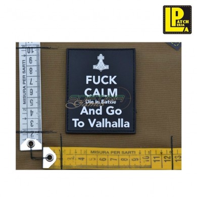 Military morale patch pvc keep calm die in battle and go to valhalla black patcheria (lp-ppvc173)